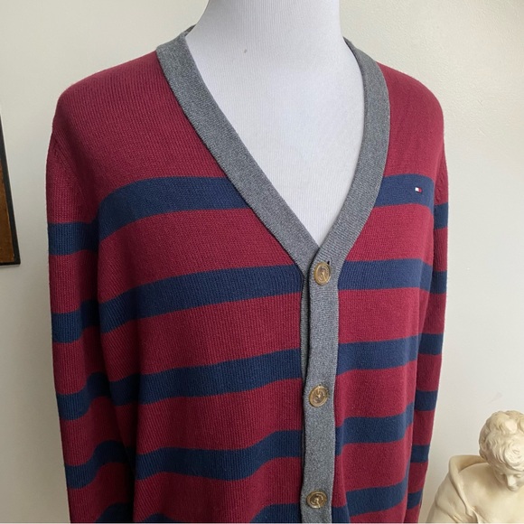 Tommy Hilfiger Eclectic Grandpa Striped Cardigan Large - Picture 10 of 14